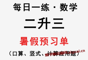 小学暑假作业口算竖式计算应用题PDF幼升小一升二升三升四升五升六数学每日一练